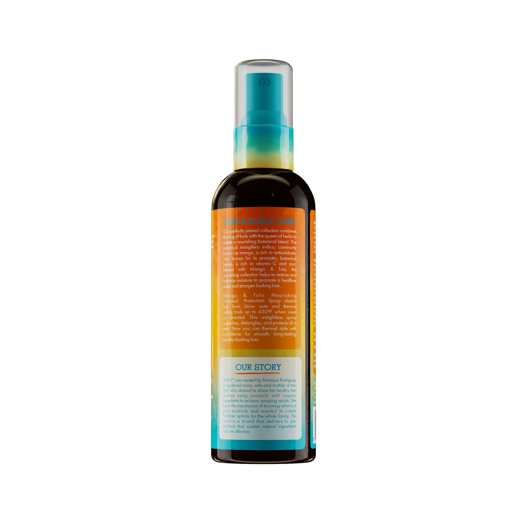 Mielle Organics Nourishing Thermal Heat Protectant Spray ready for detangling before styling.