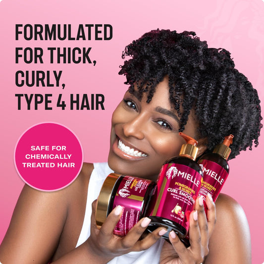 Mielle Organics Pomegranate Honey Conditioner bottle delivers detangling moisture for curls