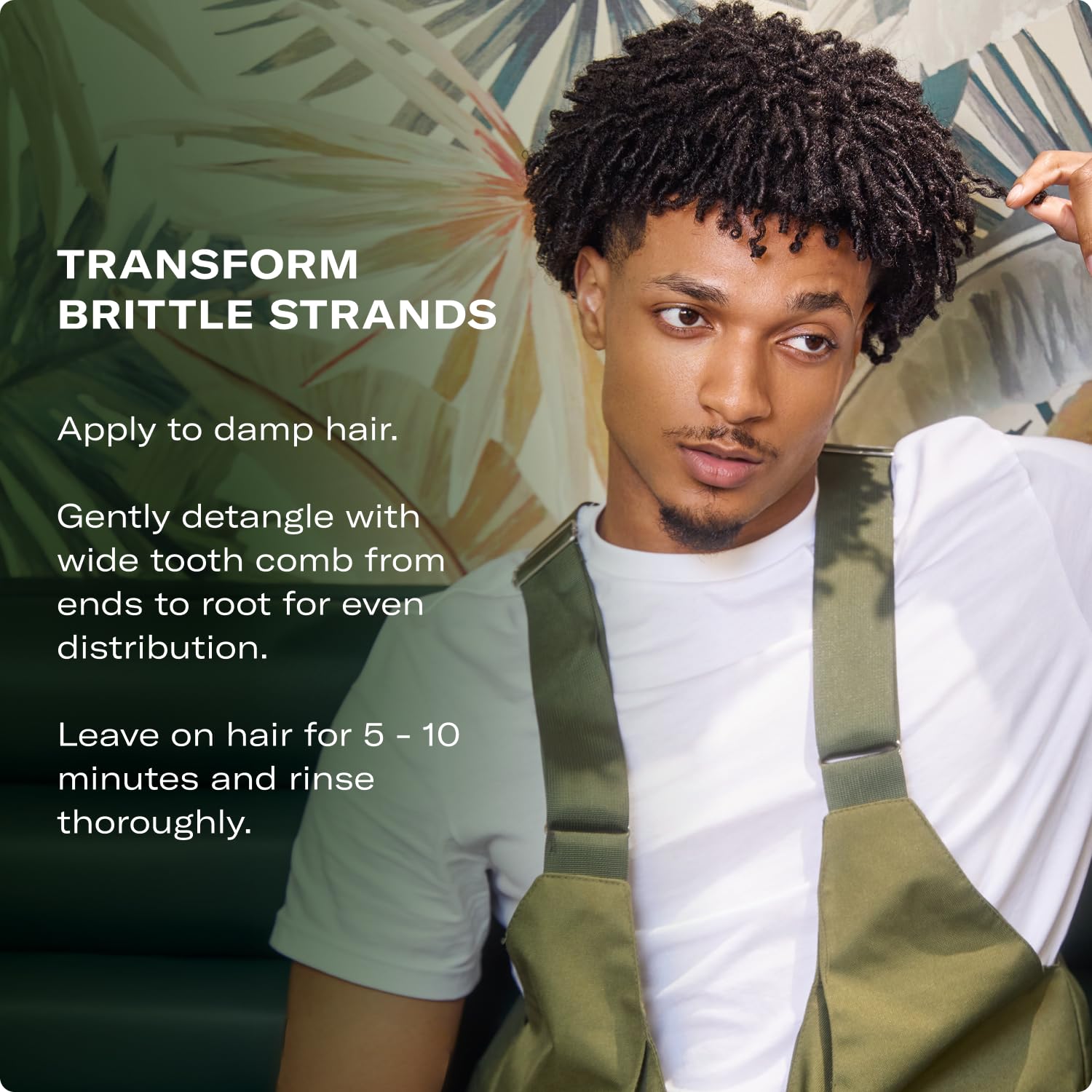 Curly hair being detangled with Mielle Organics Rosemary Mint conditioner.