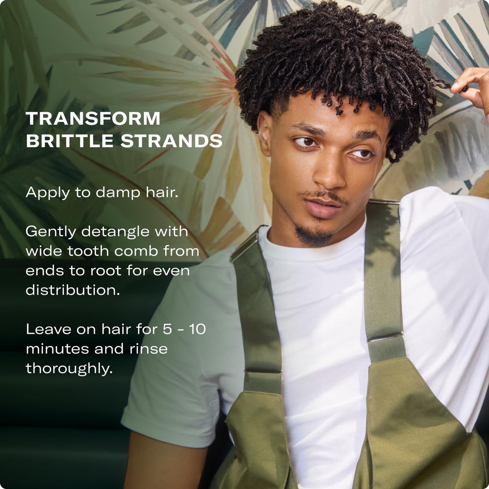 Curly hair being detangled with Mielle Organics Rosemary Mint conditioner.
