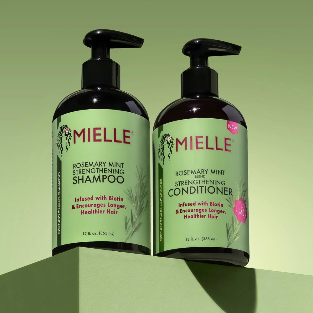 Mielle Rosemary Mint Conditioner bottle demonstrating balanced moisture