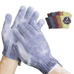 MIG4U shower exfoliating glove pack five colors close-up of textured surface for deep cleansing