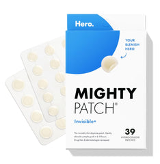 Mighty Patch Invisible+ Daytime patch blends with skin for discreet coverage.