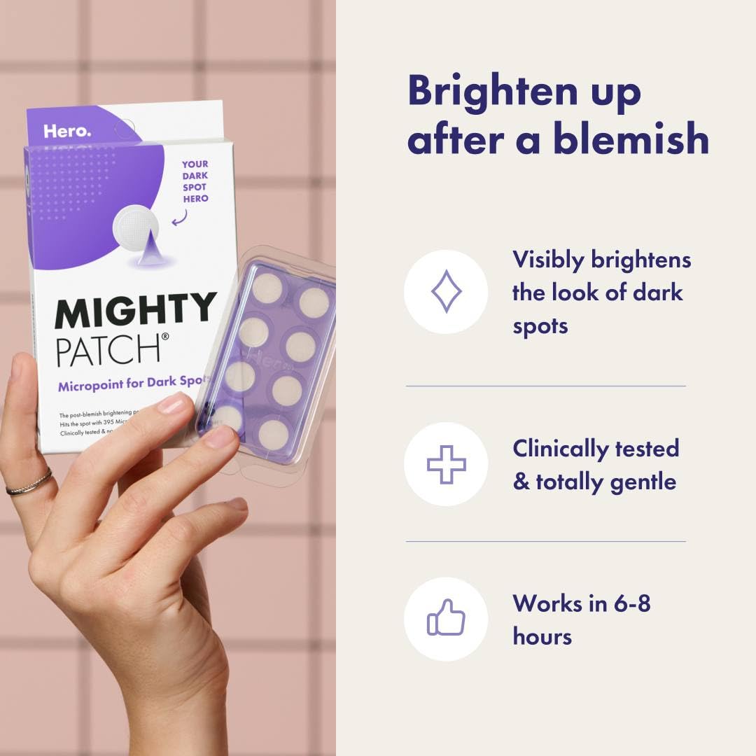 Post-blemish Mighty Patch patch applied to a facial spot