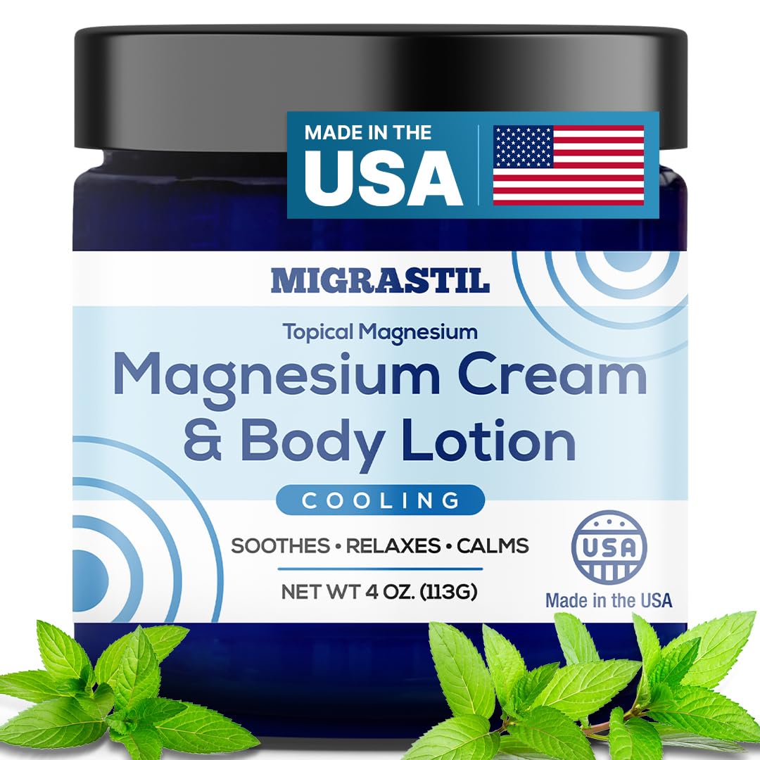 MIGRASTIL cooling magnesium cream bottle for soothing relief and calm muscles