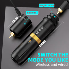 MIHERT golden edition tattoo kit displayed on workstation