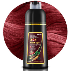 Mihkiom Hair Dye Shampoo bottle pouring for easy at-home color refresh.