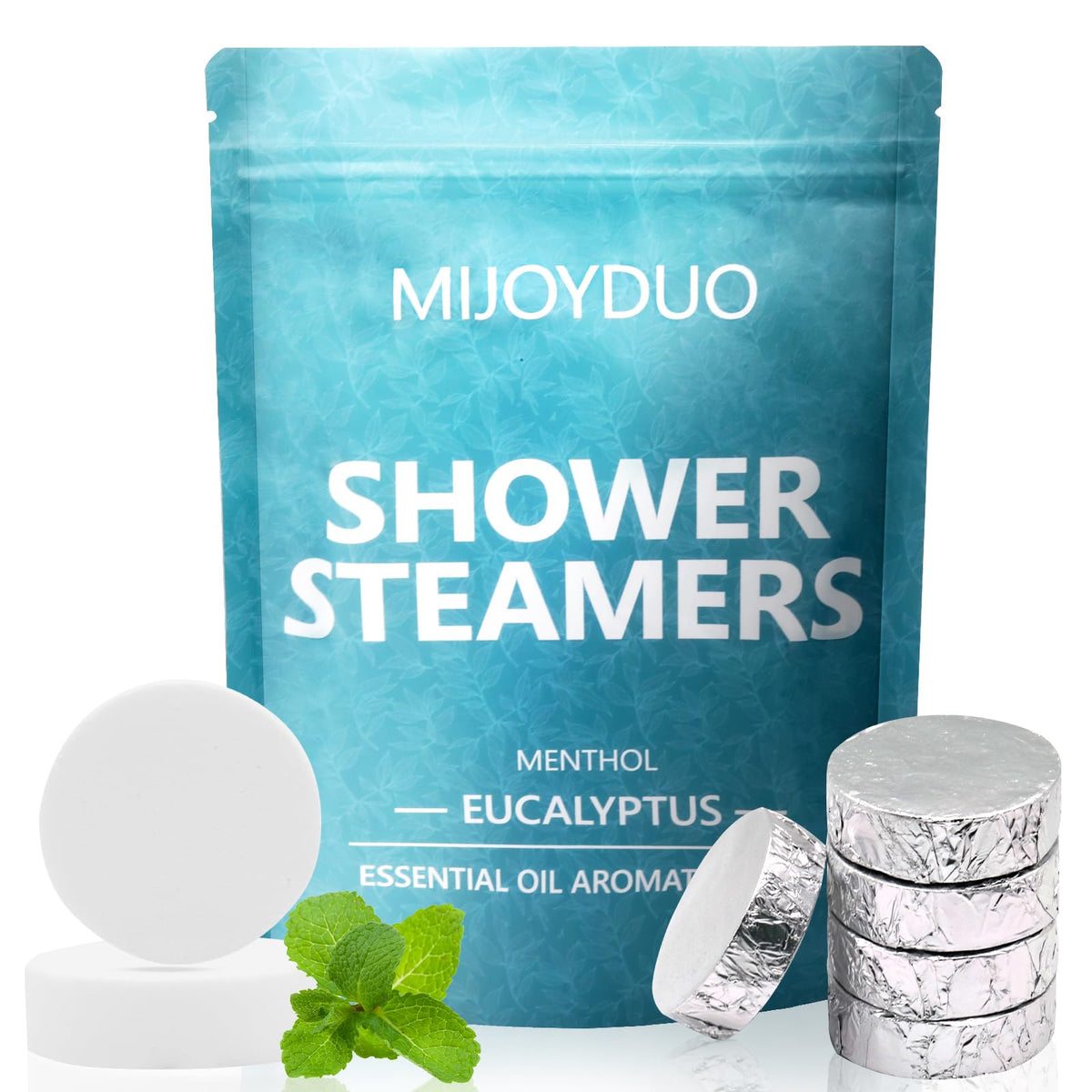 MIJOYDUO Body Restore shower steamers delivering refreshing eucalyptus aroma for daily self care