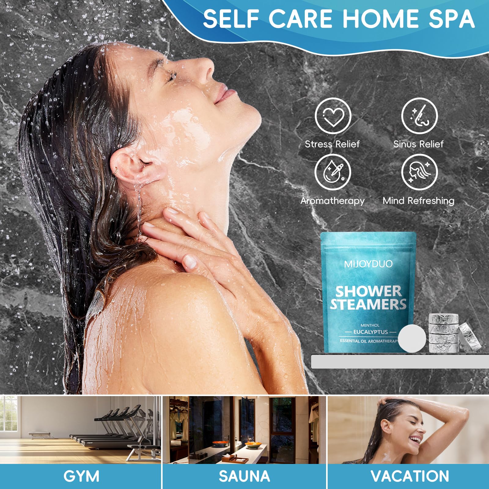 MIJOYDUO eucalyptus mint aromatherapy shower bombs promote relaxation and clearer breathing