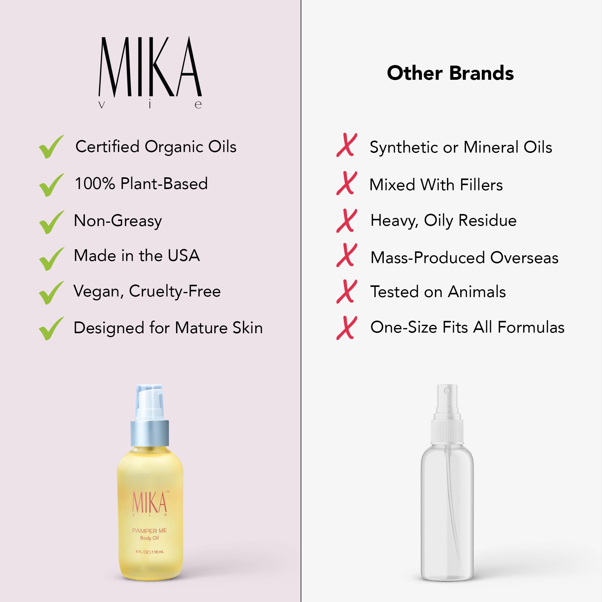 Mika Vie luxury oil texture applying for silky, non-greasy skin.