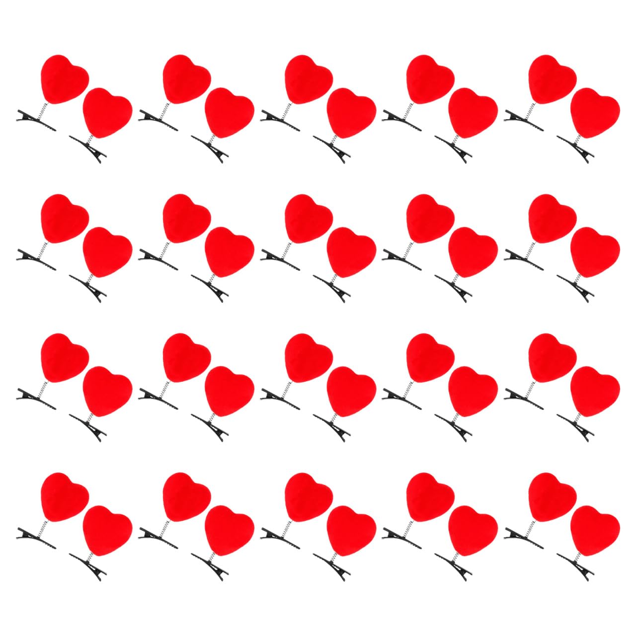 Mikinona red heart clips complement romantic outfits and accessories