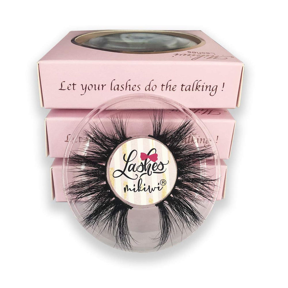 Mikiwi D384-3 3D fluffy mink lashes for bold eyes.