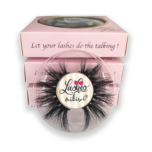 Mikiwi D384-3 3D fluffy mink lashes for bold eyes.