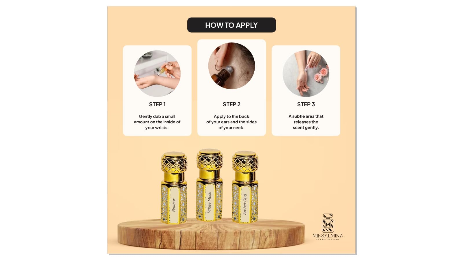 Elegant packaging of MIKSALMINA Jasmine Attar Roll-On elevates gift appeal.