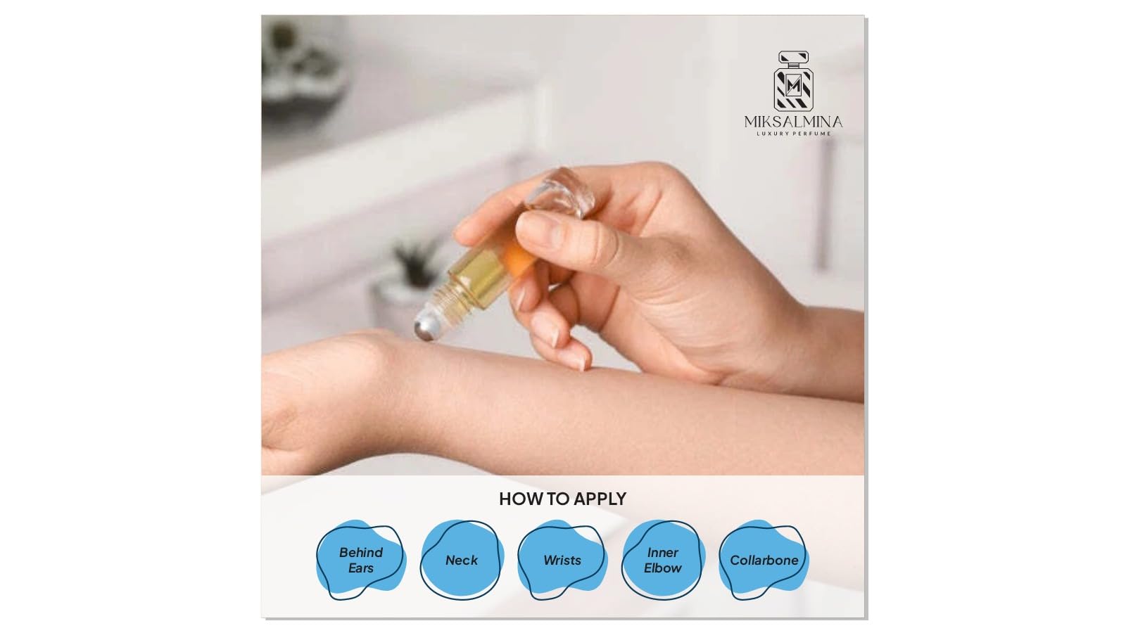 MIKSALMINA roll-on compact fits purse for on-demand fragrance.