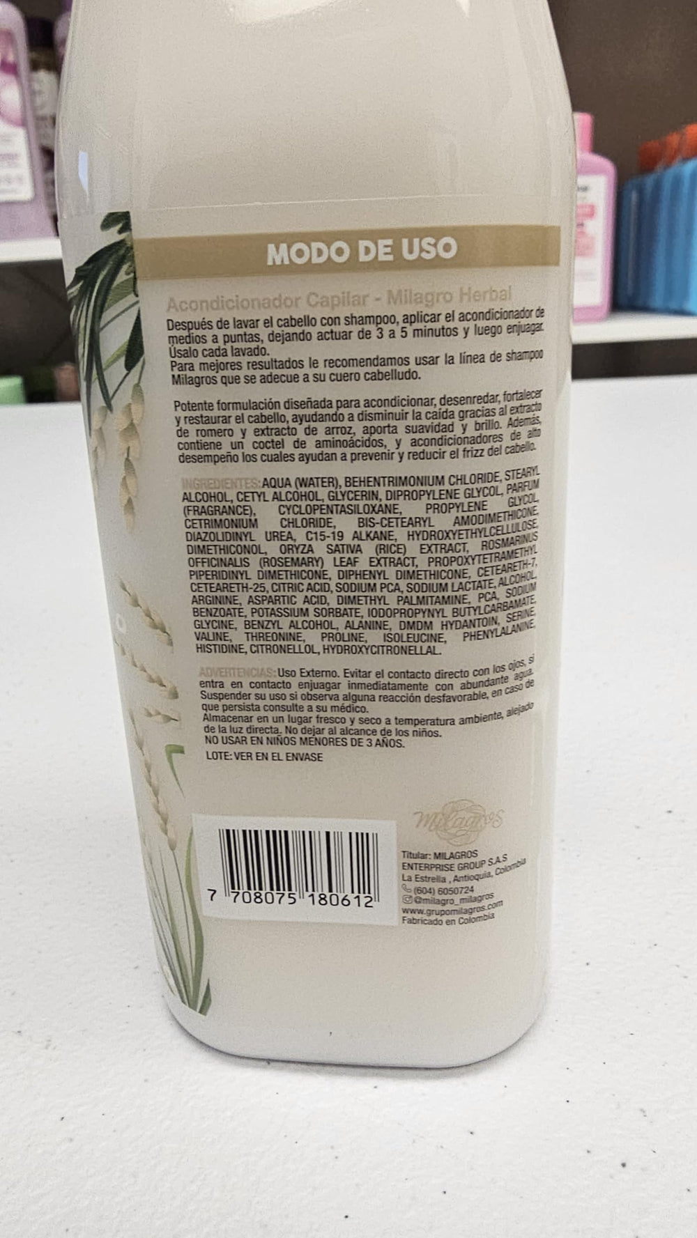 Milagros Herbal Conditioner after shampoo usage for detangling routine