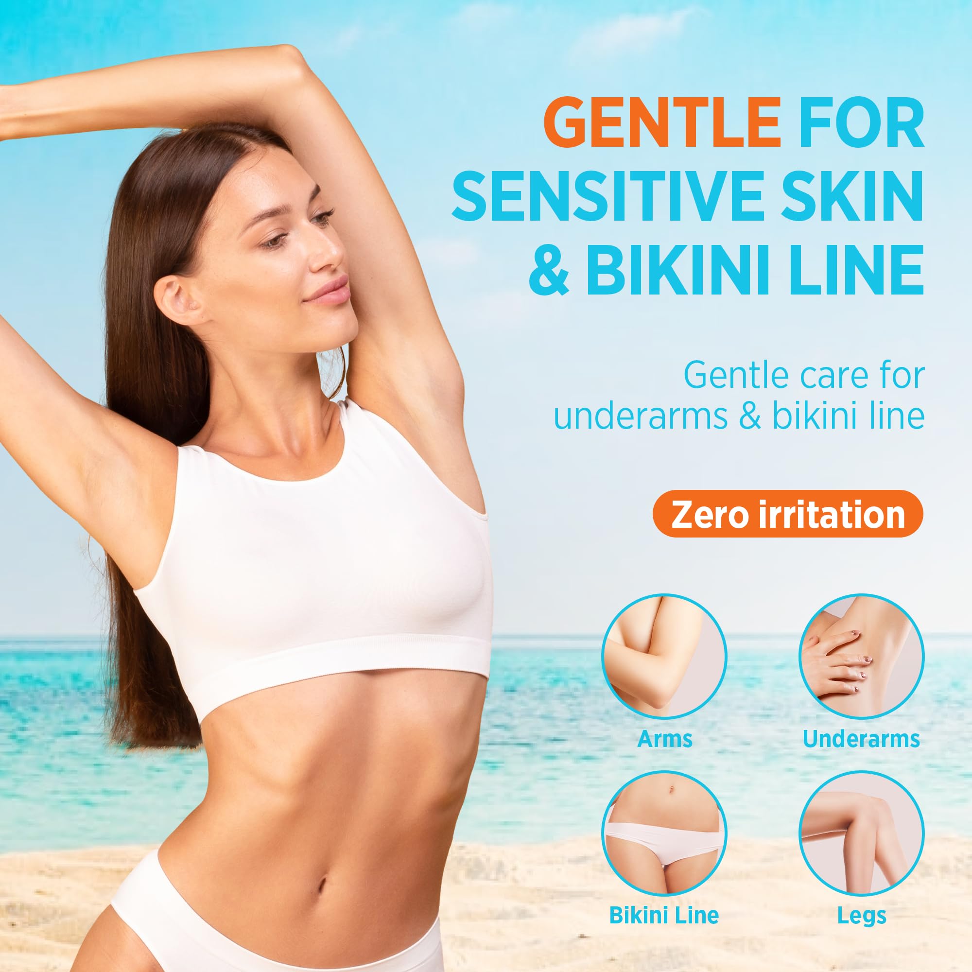 Milakos hair removal cream application closeup showing smooth removal without irritation.