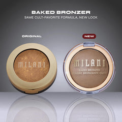 Milani Baked Bronzer delivers streak-free radiance for a healthy-looking glow.