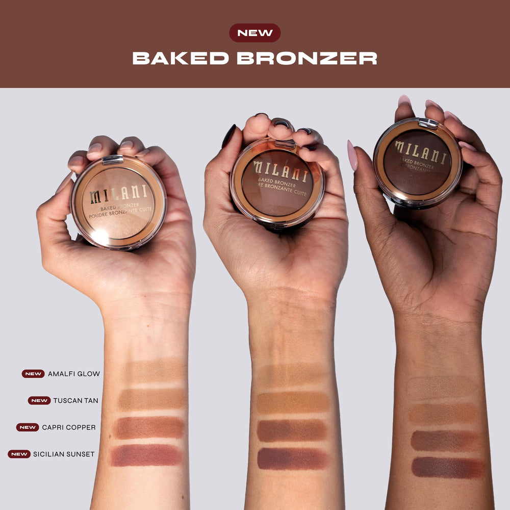 Milani Baked Bronzer builds easily for a subtle sculpted look on any skin tone.