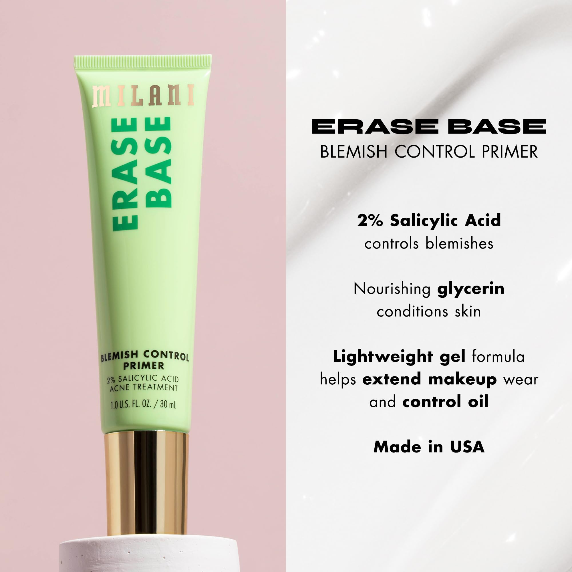 Milani Bright Side Primer suggests a dewy glow for a brighter complexion