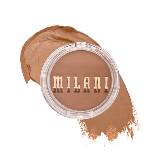 Milani Cheek Kiss Hey Honey compact close showing creamy bronzer texture for natural glow.