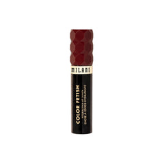 Milani Color Fetish Lip Stain Mahogany Mami glossy to semi-matte transition on lips.