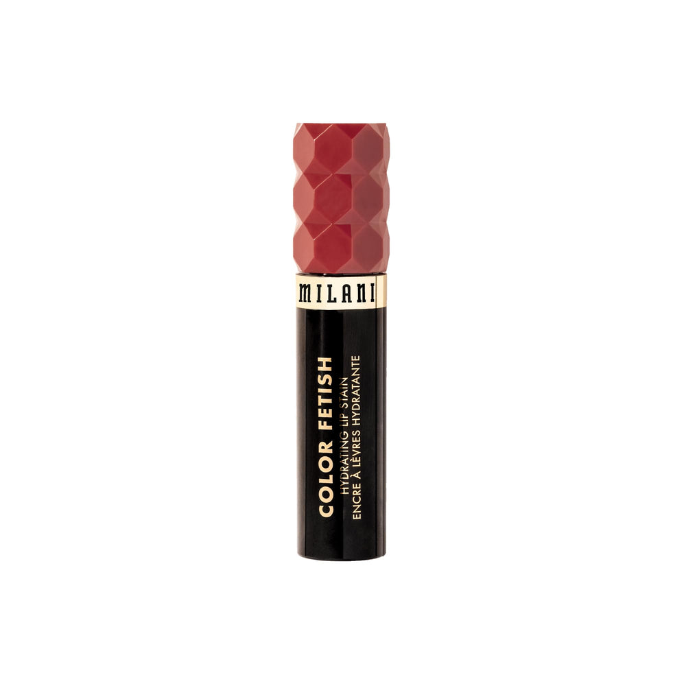 Milani Color Fetish Lip Stain Rose Rising wand tip centers application.
