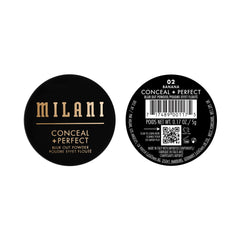 Milani Conceal + Perfect Blur Out Powder packaging shows no chalkiness and talc-free formula