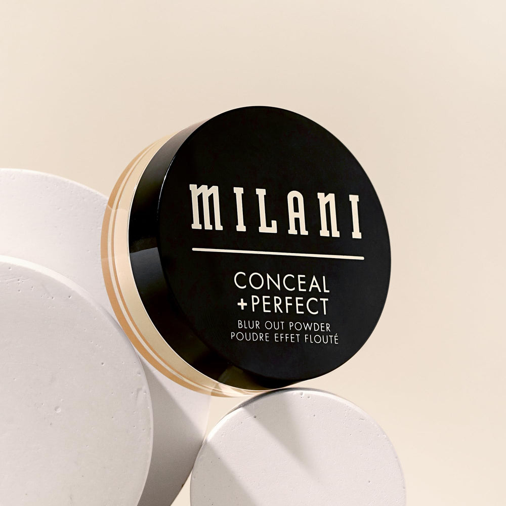 Milani Conceal + Perfect Blur Out Powder diffused finish that unifies skin tone