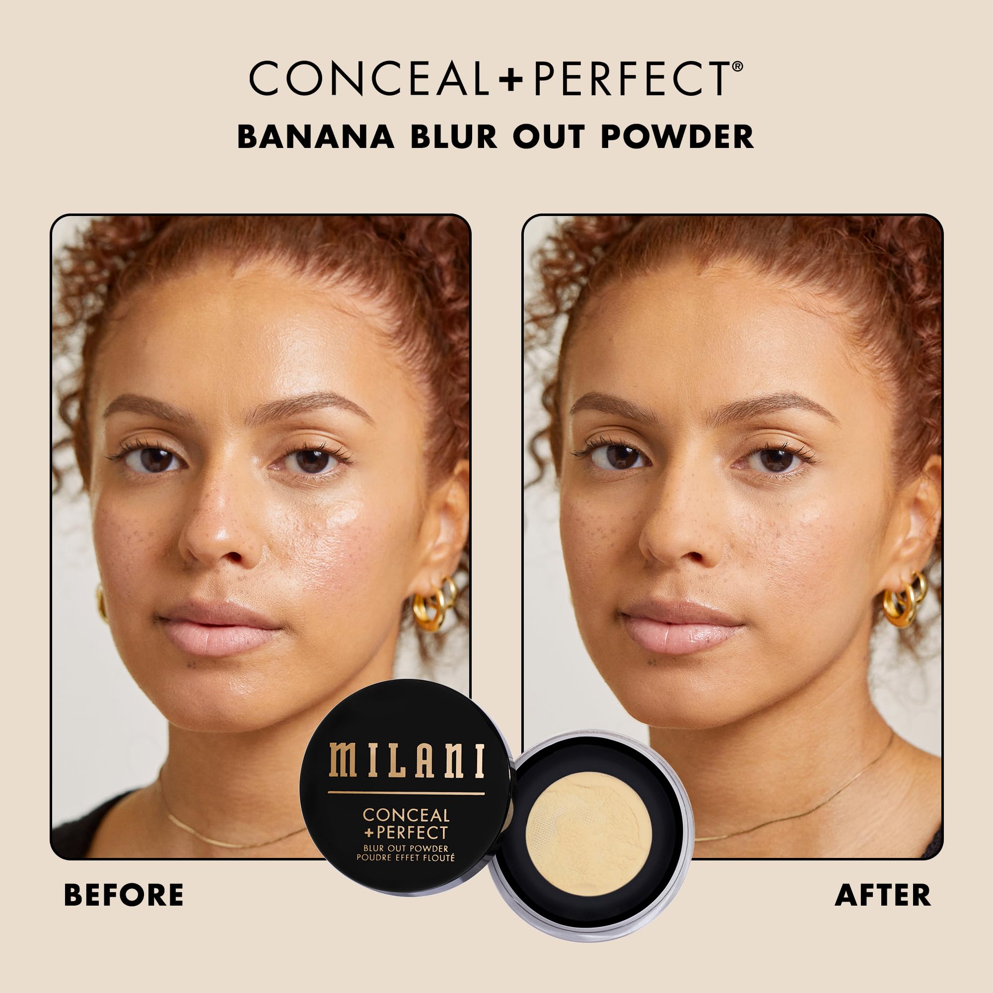 Milani Conceal + Perfect Blur Out Powder fine texture for an airy, silky feel