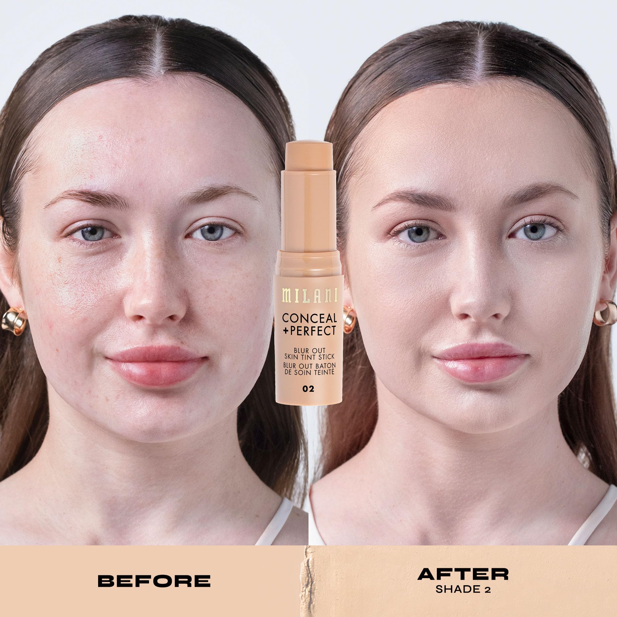 Packaging of Milani Conceal + Perfect Blur Out Skin Tint 02 with brand branding