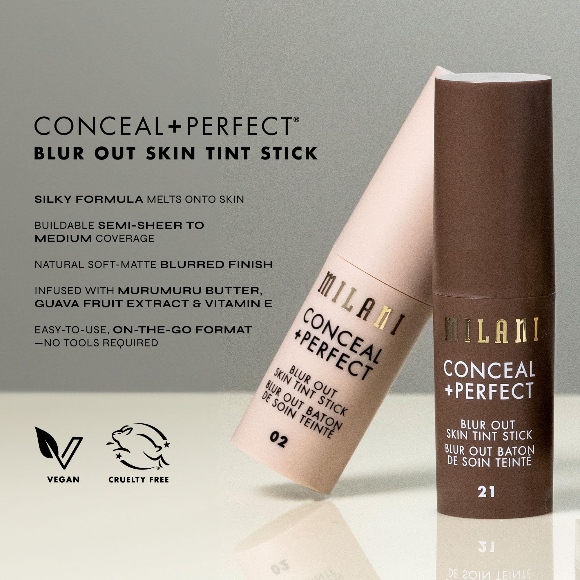 Milani Conceal + Perfect close-up of guava extract ingredient idea.
