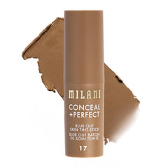 Milani Conceal + Perfect Skin Tint Stick bottle closeup for a soft, even finish.