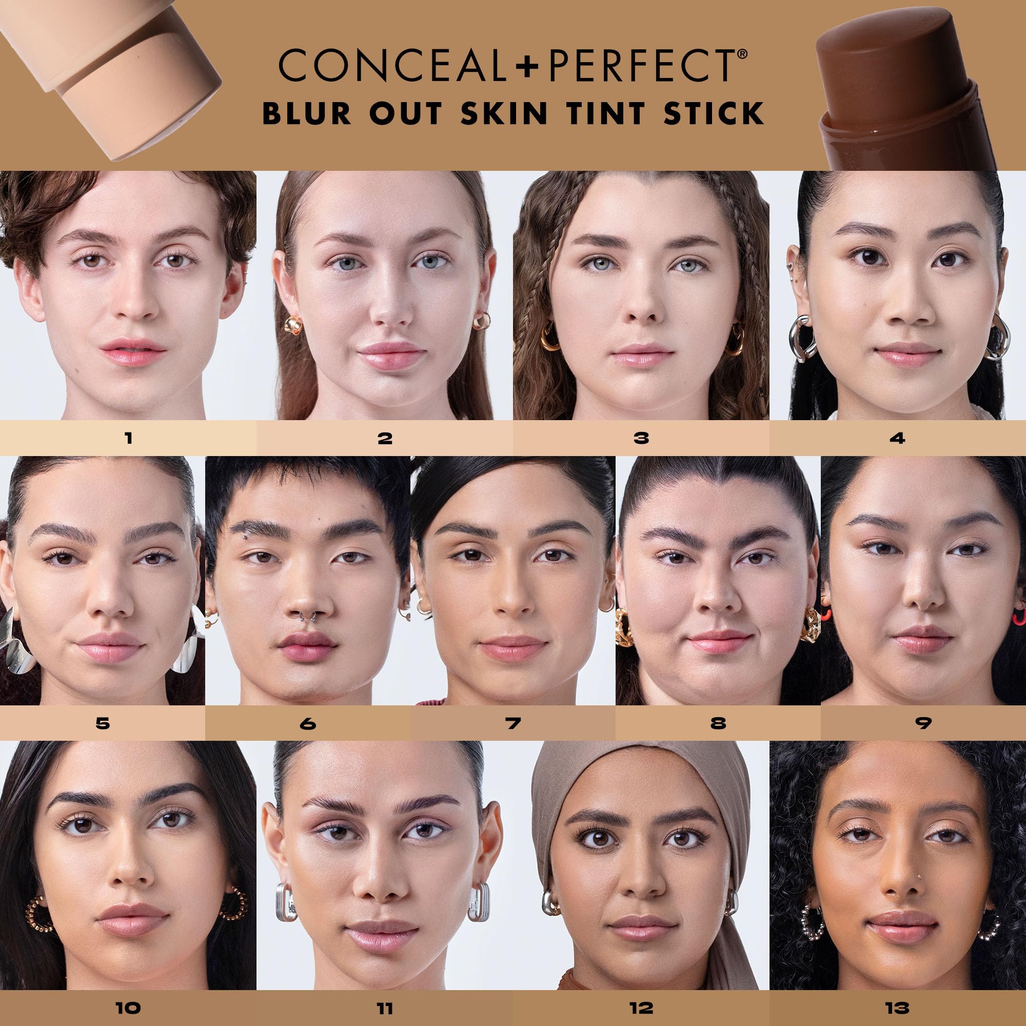 Milani Conceal + Perfect Skin Tint Stick swatches show shade 17 blending on skin.