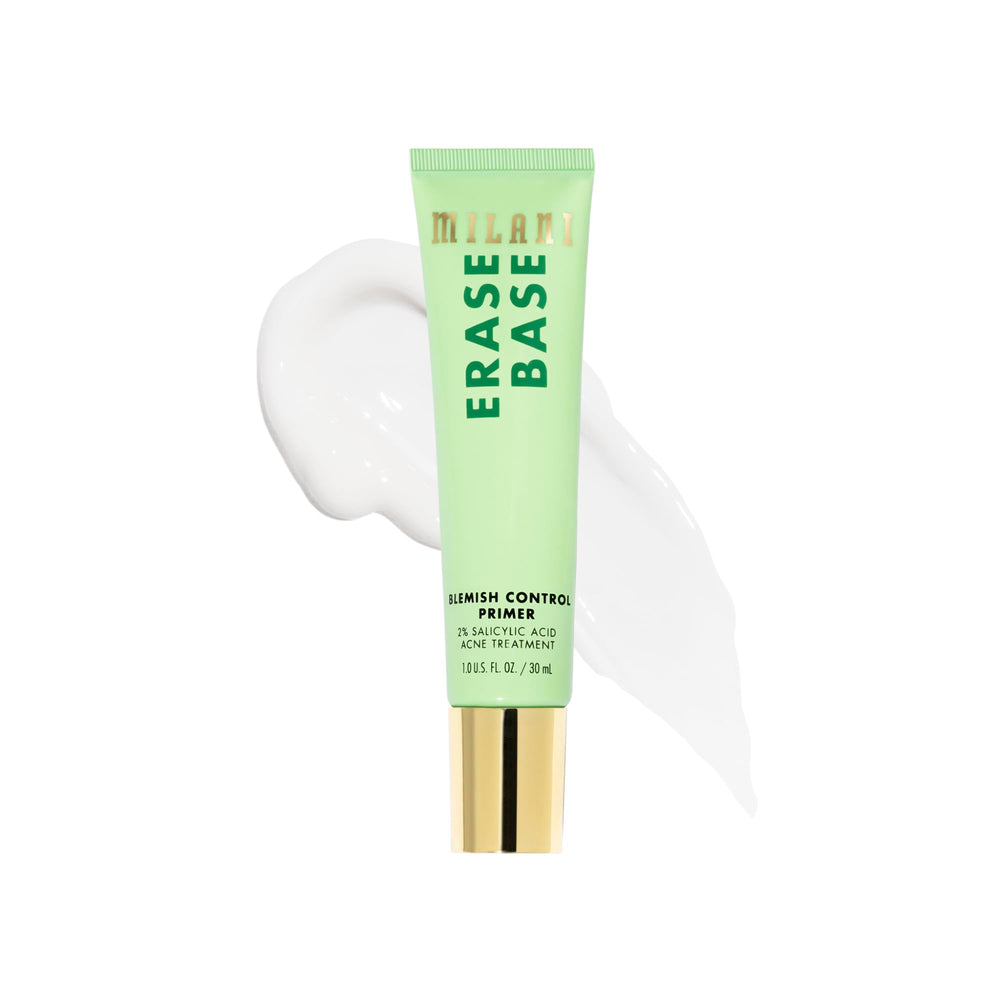 Milani Erase Base Blemish Control Primer bottle with smooth matte base for oily skin