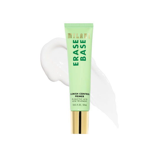 Milani Erase Base Blemish Control Primer bottle with smooth matte base for oily skin