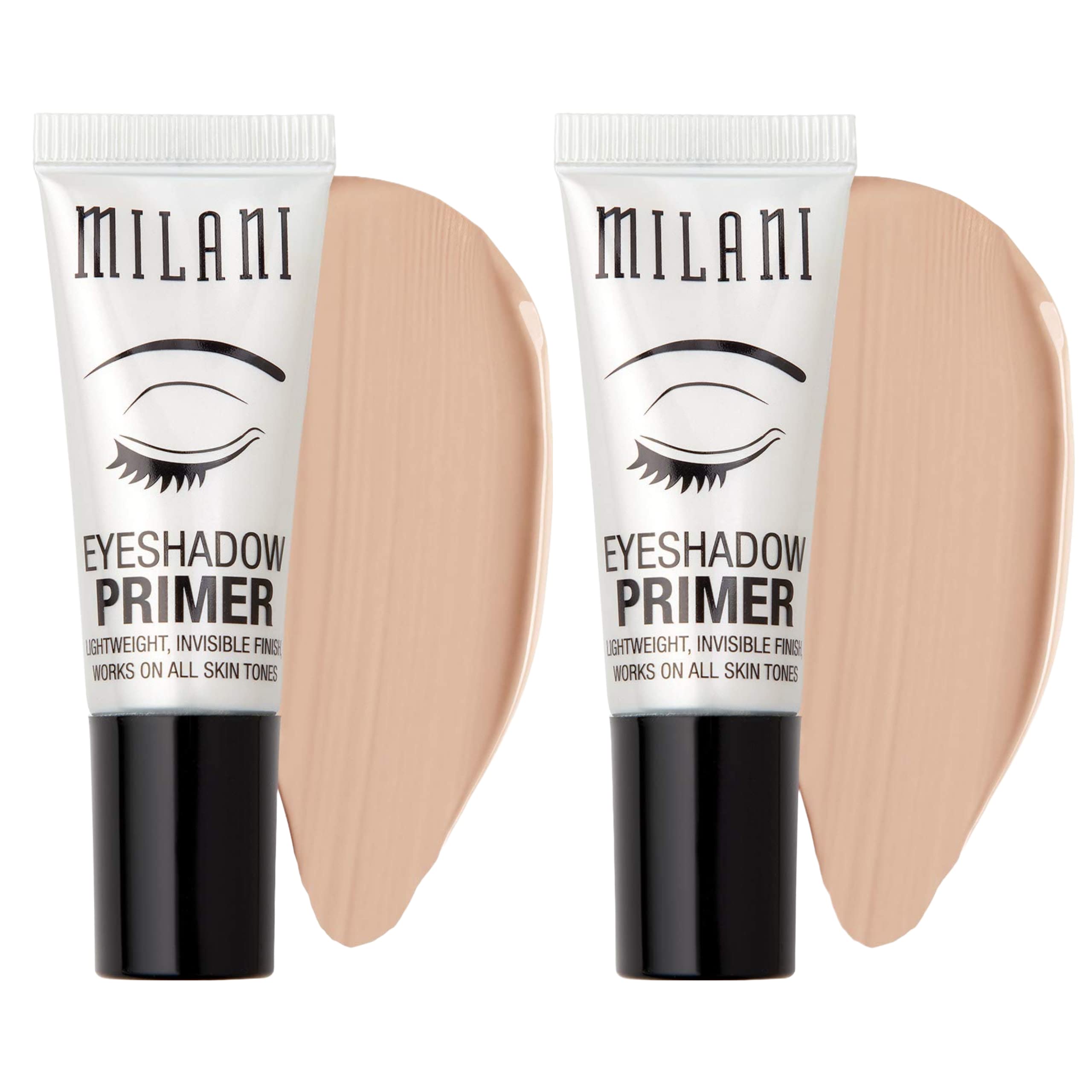 Milani Eyeshadow Primer bottle closeup, invisible base boosts color payoff.