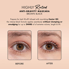 Milani Mascara enriched with castor oil for nourished lashes.