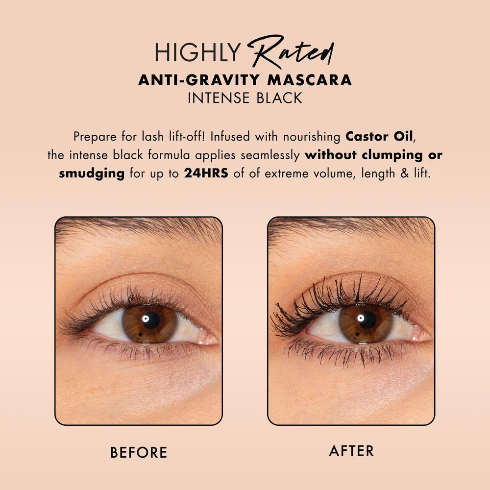 Milani mascara formula with castor oil offers lash nourishment.