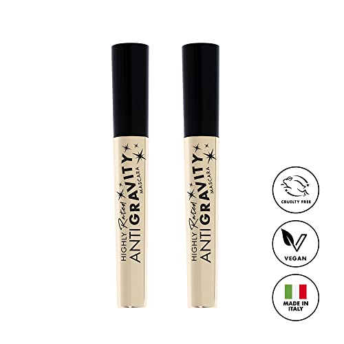Close-up of Milani mascara wand with hourglass brush for full coverage.