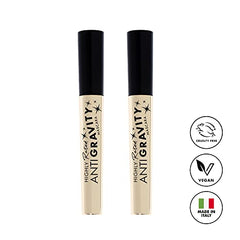 Close-up of Milani mascara wand with hourglass brush for full coverage.
