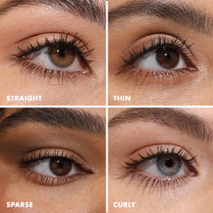 Milani tubing mascara demonstrates long-lasting lift from lash extensions.