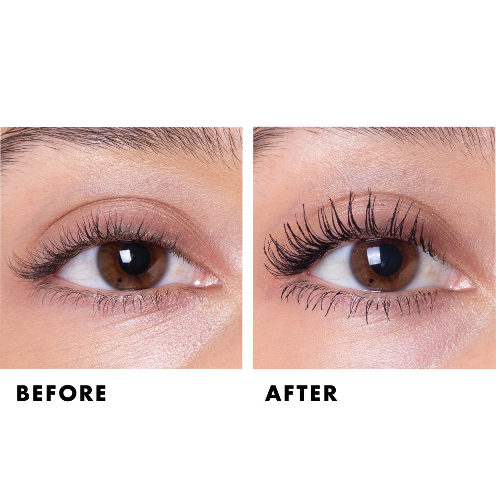 Milani tubing mascara illustrates easy removal with warm water.