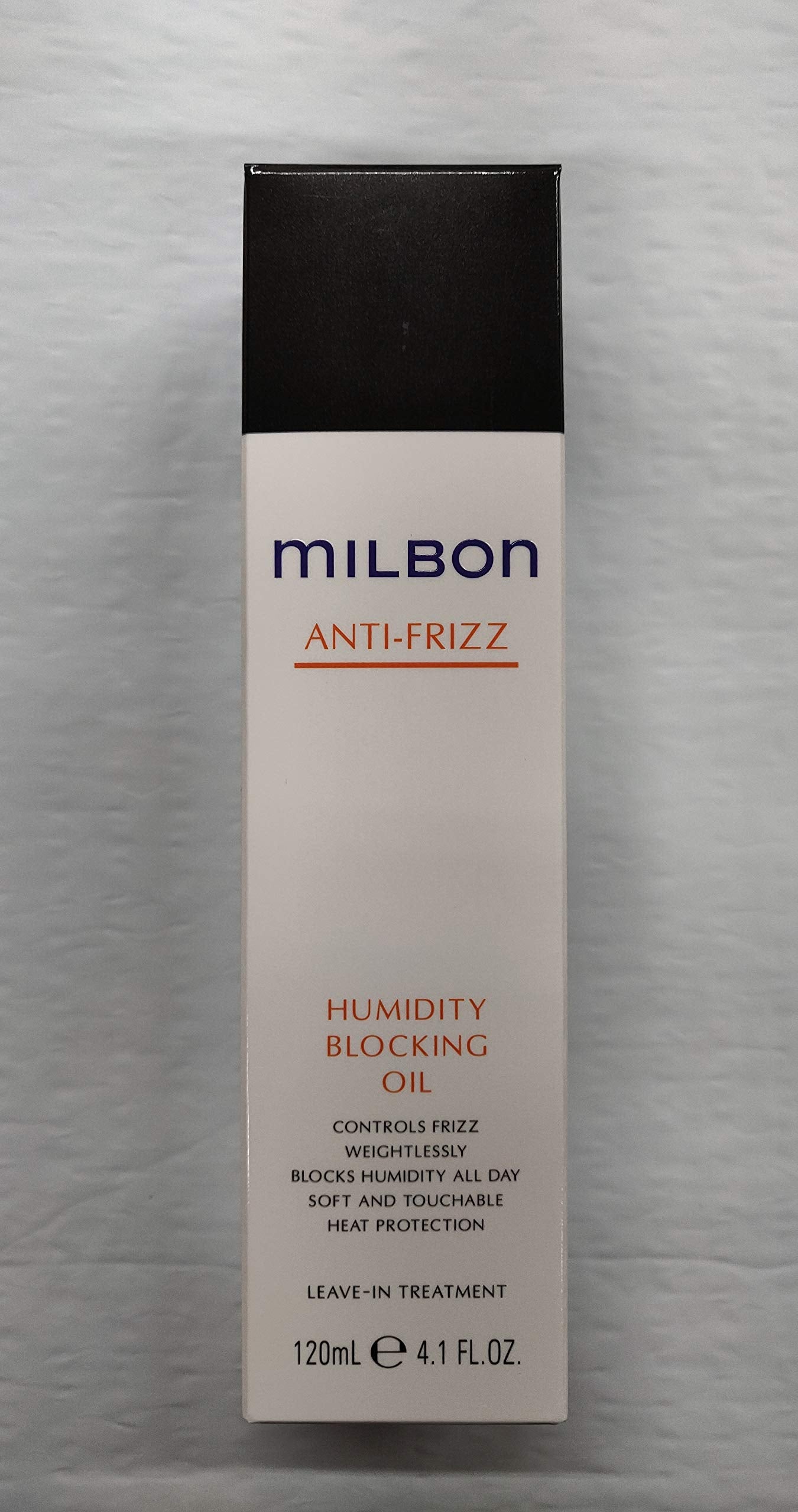 Milbon Anti-Frizz Humidity Blocking Oil bottle smooths hair and resists humidity
