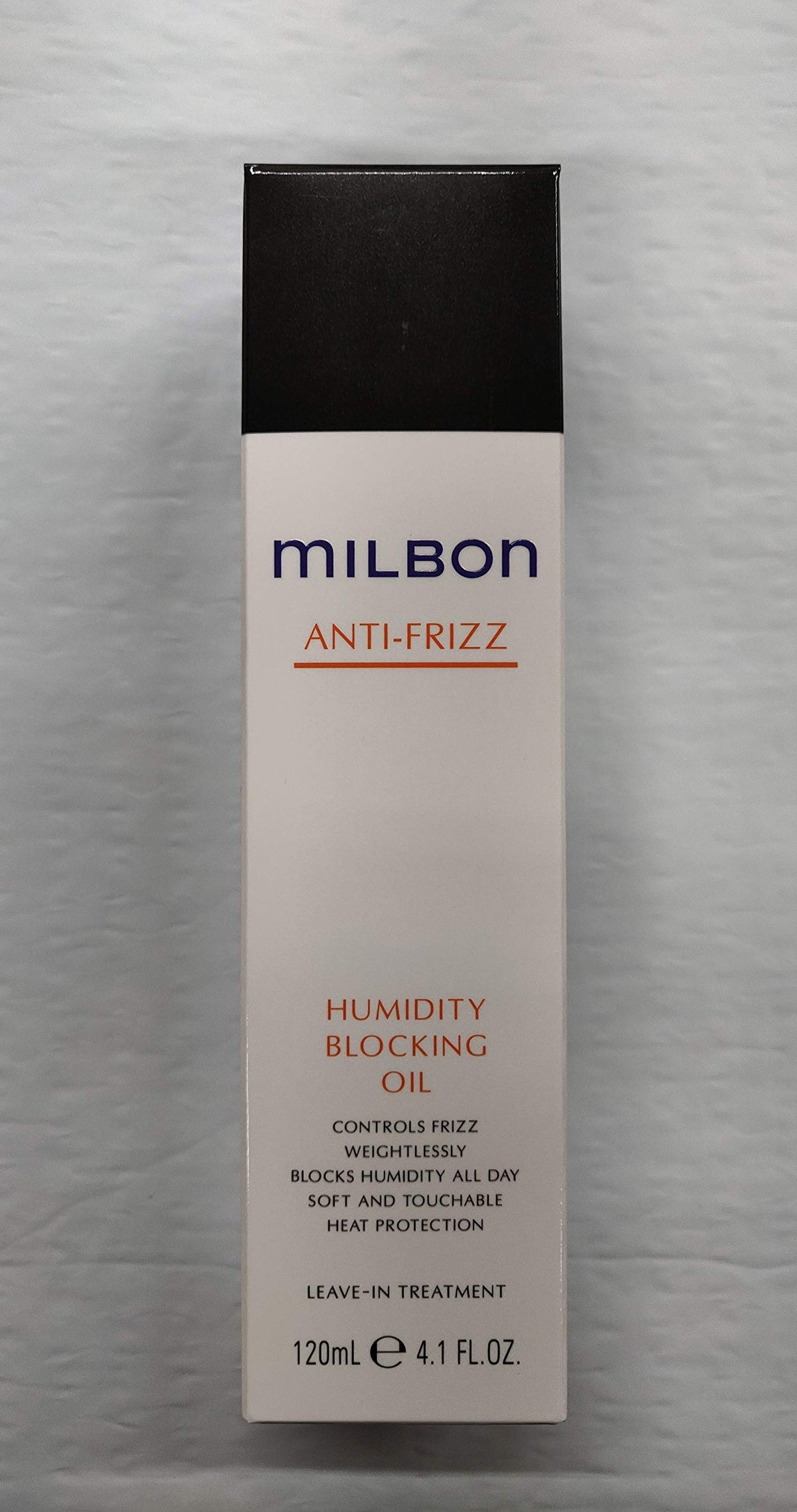 Milbon Anti-Frizz Humidity Blocking Oil bottle smooths hair and resists humidity