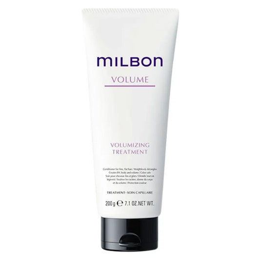 Milbon Volumizing Treatment Conditioner bottle for easy application and added lift.