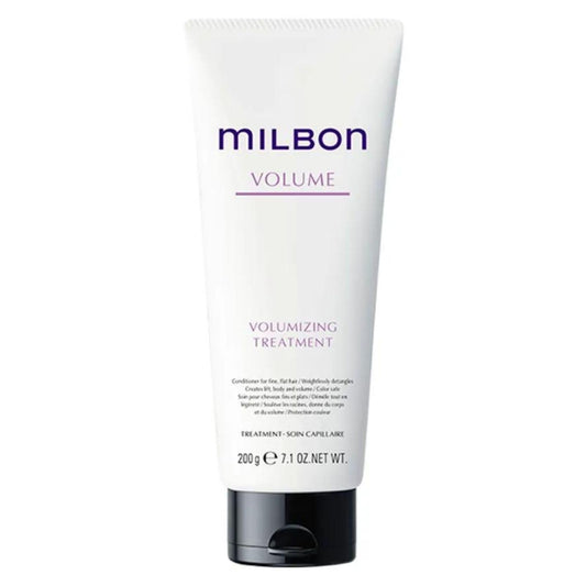 Close-up of Milbon conditioner texture highlighting lightweight, creamy formula.