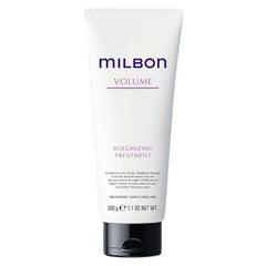 Close-up of Milbon conditioner texture highlighting lightweight, creamy formula.