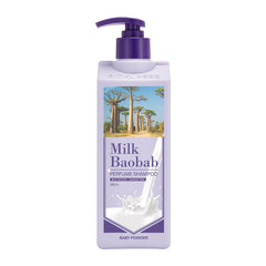 Milk Baobab perfume shampoo lather action image demonstrates gentle cleansing.