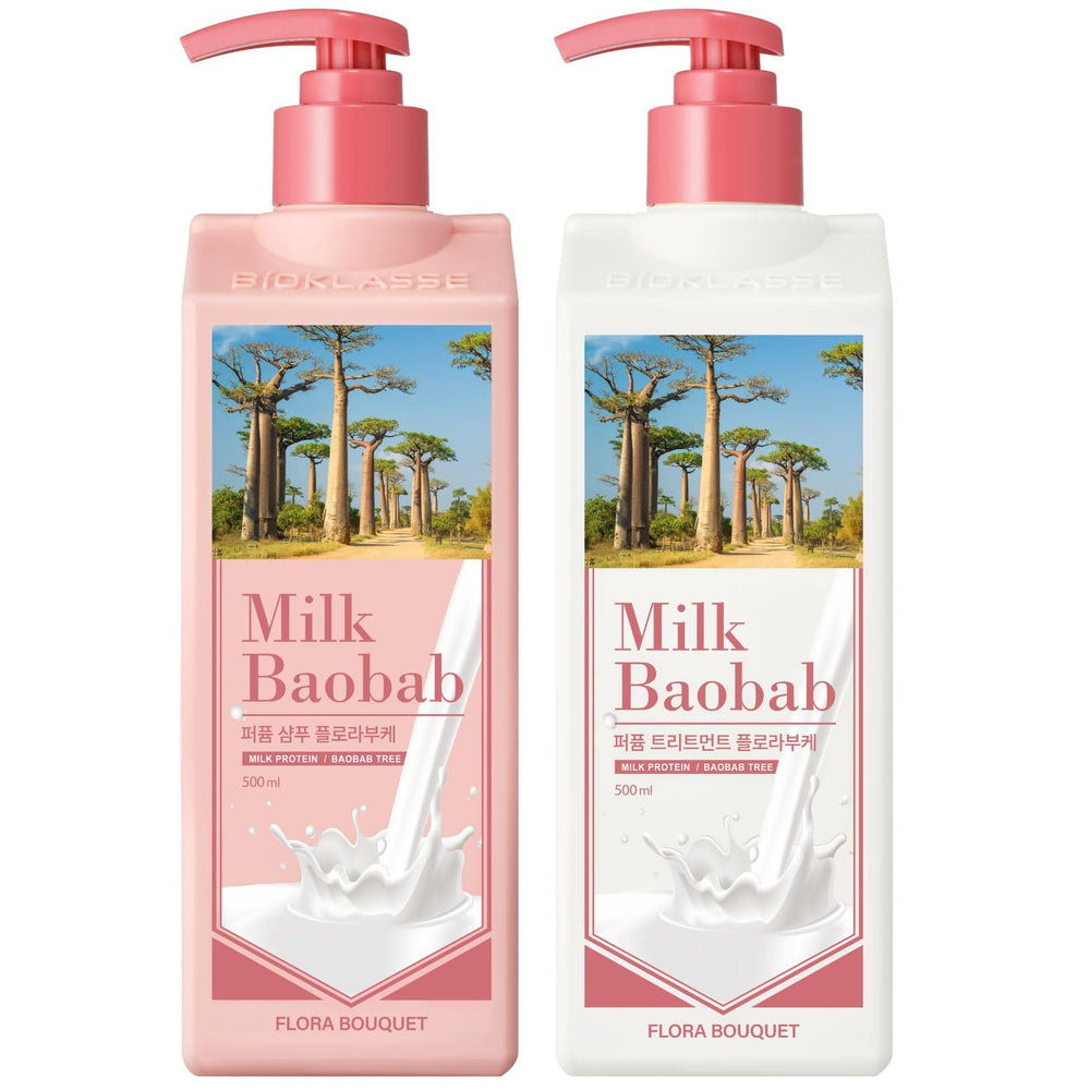 Milk Baobab perfume shampoo set Flora Bouquet front view for daily hair care